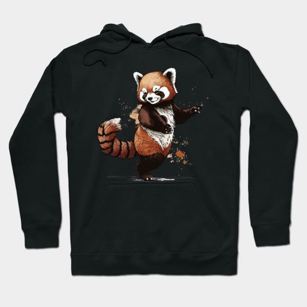 A Dancing Red Panda Hoodie by gibah